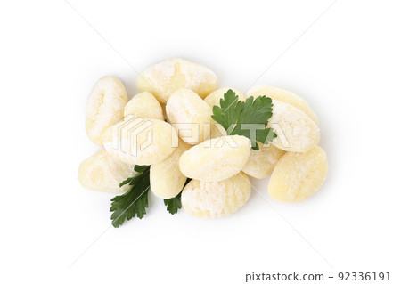 Raw potato gnocchi isolated on white background 92336191