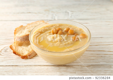 Concept of tasty food with hummus, close up Concept of tasty food with hummus, close up 92336284