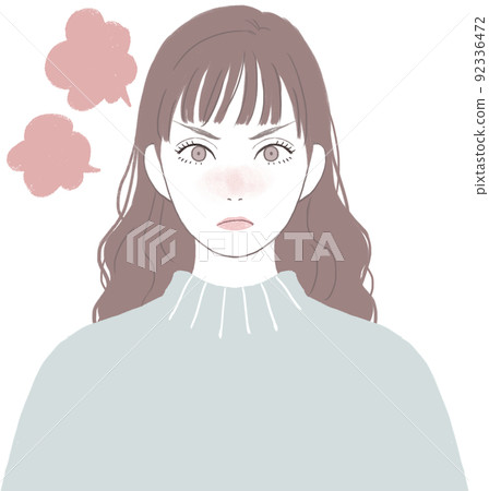 Cute woman with angry long hair Cute woman with angry long hair 92336472