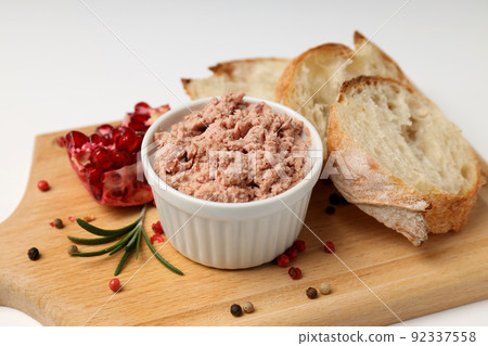 Concept of tasty food with pate, close up 92337558