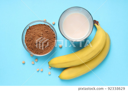 Concept of sports or fitness nutrition, top view 92338629
