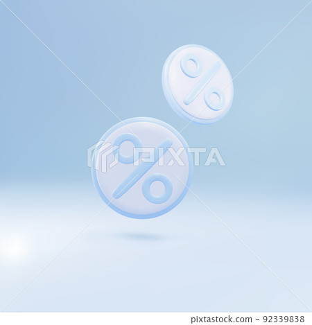 3d icons of discounts for online shopping. Super Sale Day, Special Discount Offer. Vector illustration. 92339838