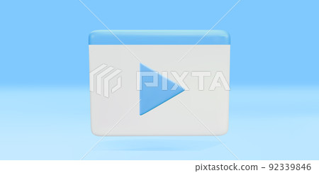 3d Video player, web page, play button. Video, streaming, multimedia concept. 3d Video player, web page, play button. Video, streaming, multimedia concept. 92339846