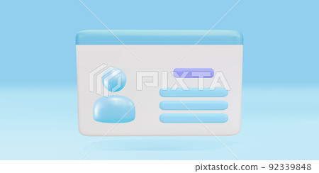 3d Driver's license, id card, plastic card, badge icon. Vector illustration. 3d Driver's license, id card, plastic card, badge icon. Vector illustration. 92339848