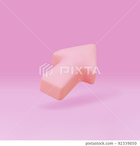 3d Arrow pointer realistic icon. Geometric mouse cursor for website. Corrector of right direction to goal. Vector illustration. 3d Arrow pointer realistic icon. Geometric mouse cursor for website. Corrector of right direction to goal. Vector illustration. 92339850