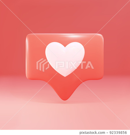 3d Like notification icon. Social network app icon. Vector illustration. 3d Like notification icon. Social network app icon. Vector illustration. 92339856