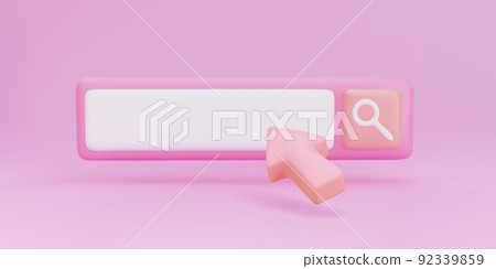 3d Search bar template for website. Navigation search for browser. Realistic  arrow, cursor. Vector illustration. 3d Search bar template for website. Navigation search for browser. Realistic  arrow, cursor. Vector illustration. 92339859