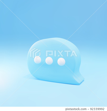 3D speech dialog bubble - icon for chat, messenger, communications. Vector illustration. 92339992