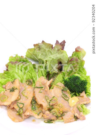 烤豬肉配味噌，烤肉，明亮的背景 92340204