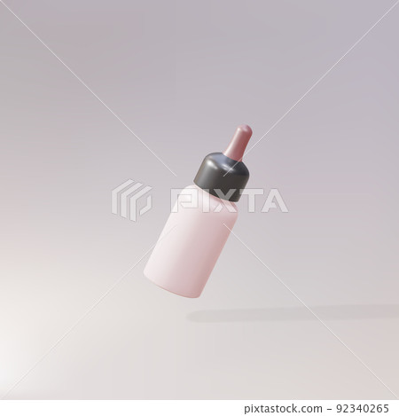 3d pink bottles with e-liquid for vape on a gray background. Vector illustration. 3d pink bottles with e-liquid for vape on a gray background. Vector illustration. 92340265