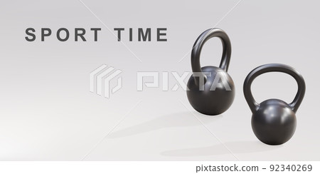 3d two realistic black heavy weights. Vector illustration. 3d two realistic black heavy weights. Vector illustration. 92340269