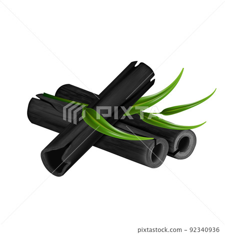 charcoal bamboo realistic vector charcoal bamboo realistic vector 92340936