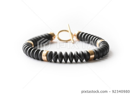 Men's black stone and gold bracelet Men's black stone and gold bracelet 92340980