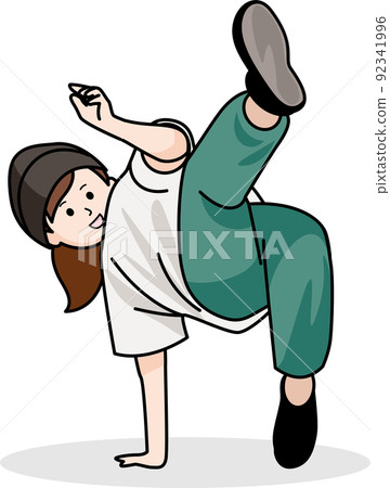 Woman doing breaking 92341996