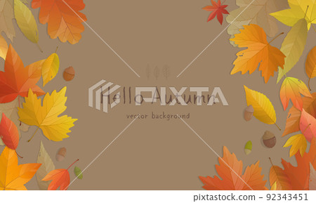 Autumn background illustration frame of fallen leaves Autumn background illustration frame of fallen leaves 92343451