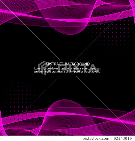 Abstract black background of pink wavy lines.... - Stock Illustration ...