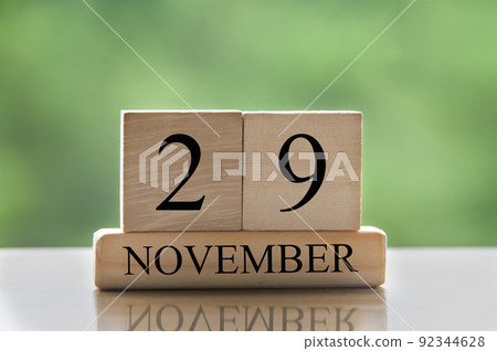 November 29 calendar date text on wooden blocks with copy space for ideas or text. Copy space November 29 calendar date text on wooden blocks with copy space for ideas or text. Copy space 92344628