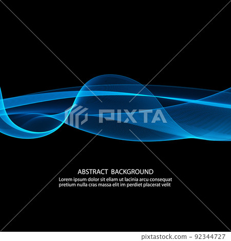 Abstract dark background of blue lines wavy... - Stock Illustration ...