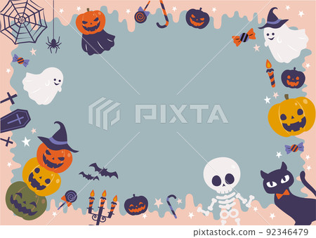 Halloween pumpkin and ghost background 92346479