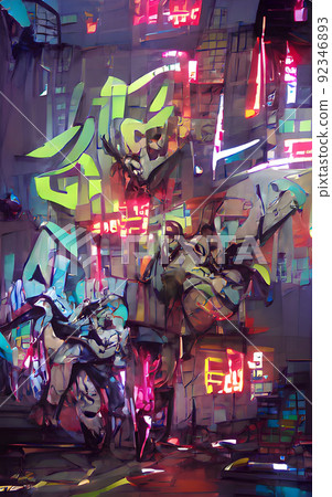 abstract graffiti manga inspired collaboration with wombo artificial intelligence 92346893