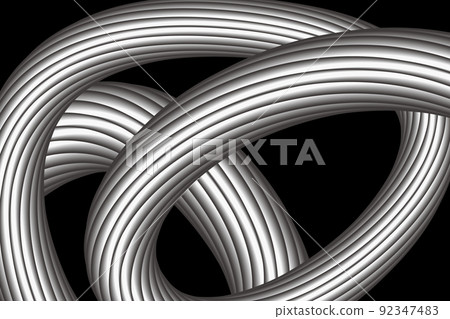 動感黑白螺旋曲線組成的抽象背景 92347483