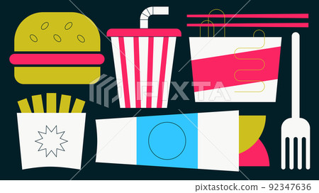 Fast Food Concept Illustration Fast Food Concept Illustration 92347636