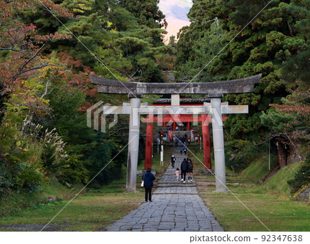 Iwakiyama Shrine White torii and red torii 92347638