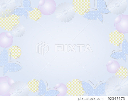 Blue-based Japanese pattern frame 92347673