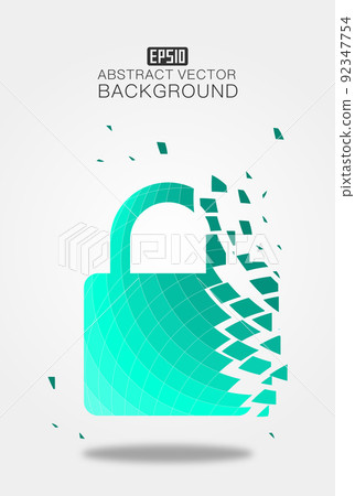 An explosion and broken lock illustration 92347754