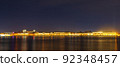 Night panorama of the Neva River and St. Petersburg, Russia. View of Kutuzov Embankment 92348457