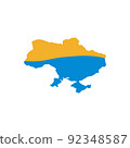Ukrainian flag Map of Ukraine illustration 92348587