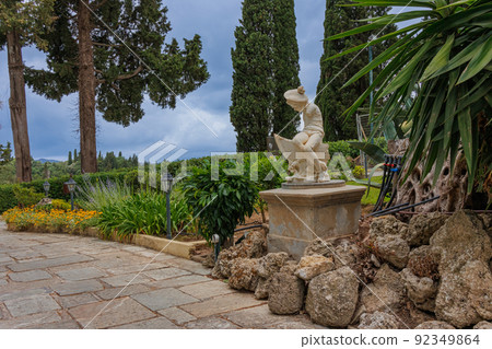 Achilleion Gardens of the neoclassical summer residence of Empress Sissi, Corfu Island 92349864