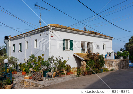 White house of the Durell family on the island of Corfu 92349871
