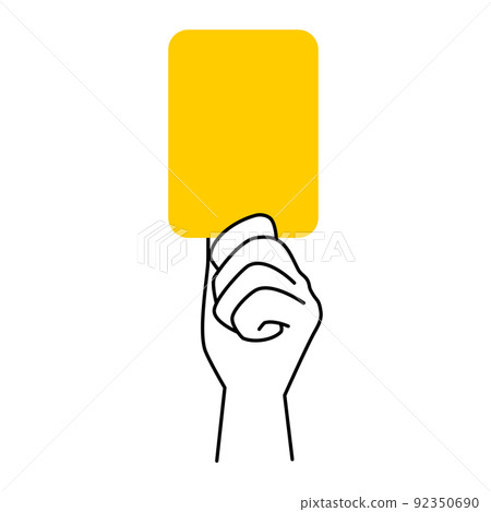 手拿著黃牌的插圖素材 92350690