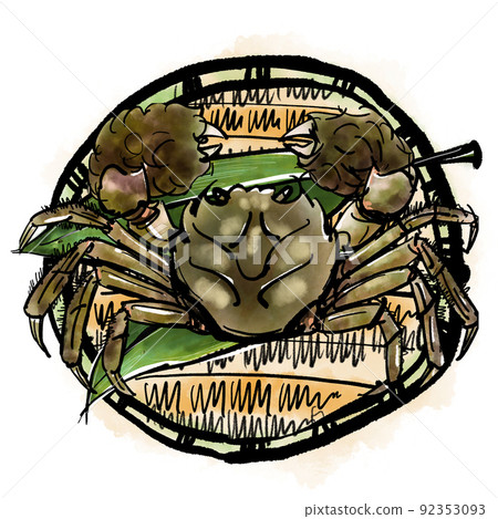 Handwritten illustration of "Mokuzu crab" (brush-wash painting style) Handwritten illustration of "Mokuzu crab" (brush-wash painting style) 92353093
