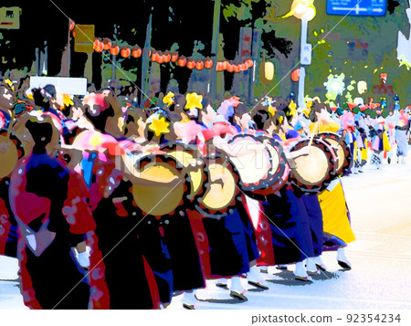 Summer Festival Morioka Sansa Odori Wadaiko 92354234