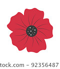Poppy flower illustration Remembrance day symbol 92356487