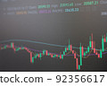 Bitcoin rate on a computer screen. Finance and investment. Rising and falling prices 92356617