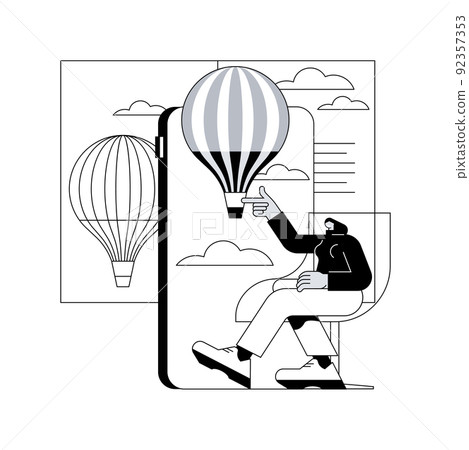 Augmented reality book abstract concept vector illustration. Educational model, digital content, smartphone and gaming console, video playback, interaction with the text abstract metaphor. Augmented reality book abstract concept vector illustration. Educational model, digital content, smartphone and gaming console, video playback, interaction with the text abstract metaphor. 92357353