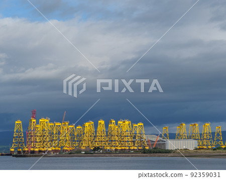 the scotish coast and a castle in the highlands 92359031