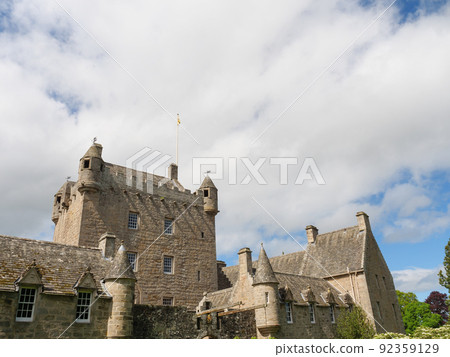 the scotish coast and a castle in the highlands 92359129