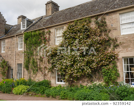 the scotish coast and a castle in the highlands 92359142