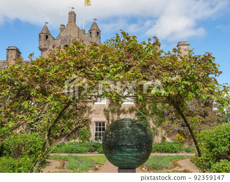 the scotish coast and a castle in the highlands 92359147