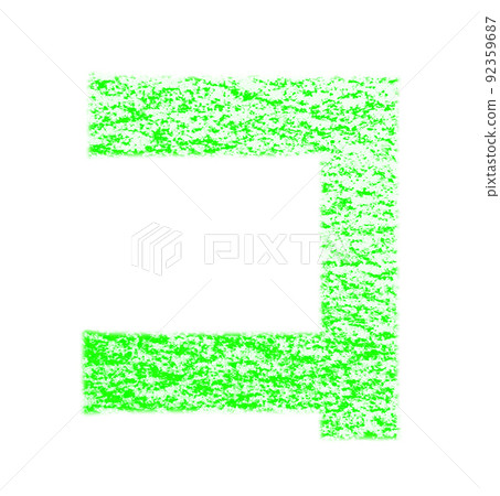 Katakana "ko" drawn with crayon Yellow-green background with white pass Other colors / list ants 92359687