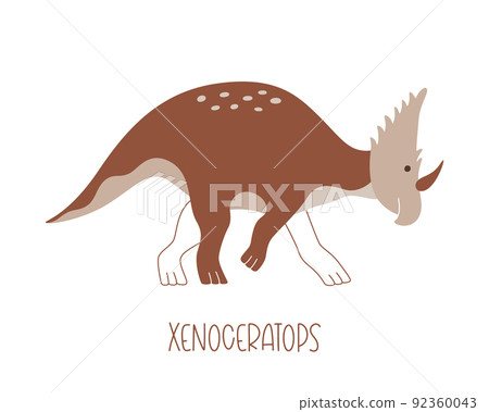 Cute dinosaur xenoceratops isolated on white background. Cute dinosaur xenoceratops isolated on white background. 92360043