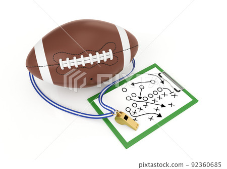 A football and a whistle - 3d render illustration 92360685