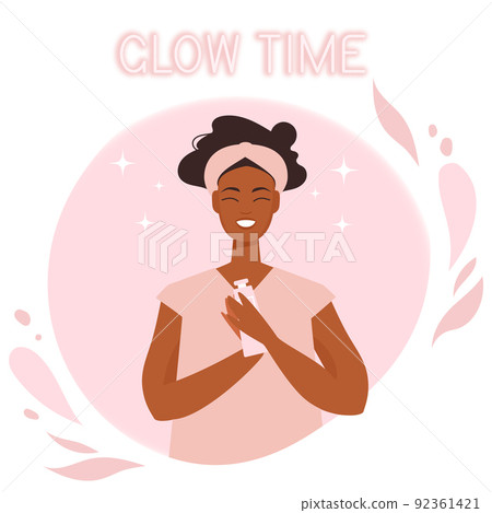 Glow Time Card with A Girl and text - Stock Illustration [92361421] - PIXTA