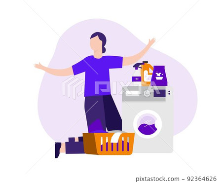 The girl is doing household chores 92364626