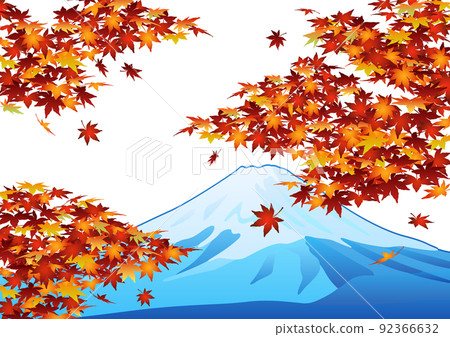 裝飾背景-秋葉和富士山 裝飾背景-秋葉和富士山 92366632