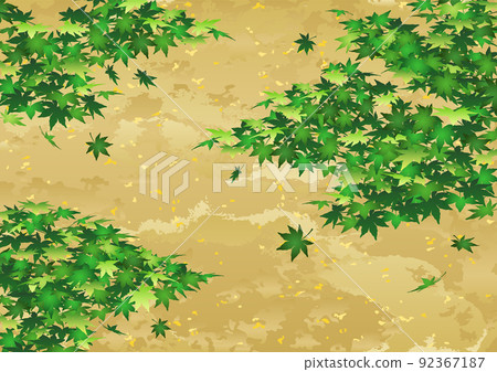 裝飾背景-金箔上的藍楓 92367187